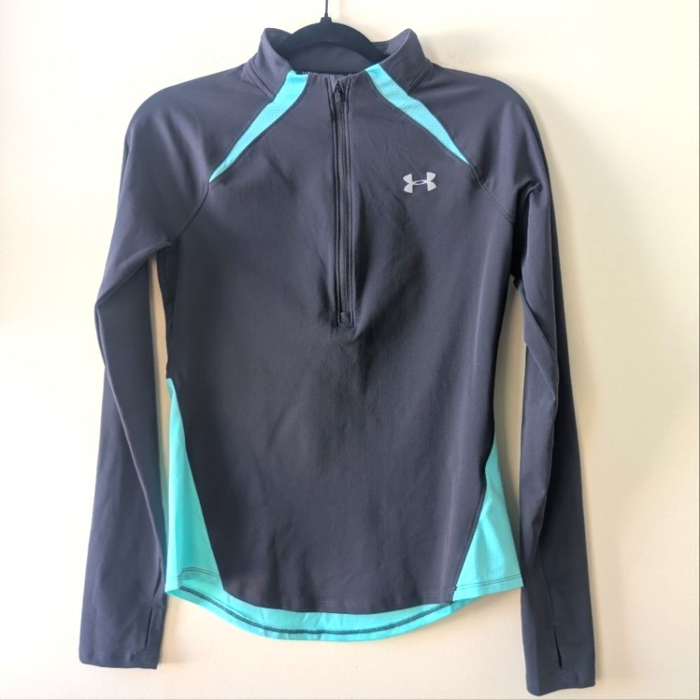 Under Armour Women's 1/2 Zip Grey Multi Running Activewear Size XS NEW
